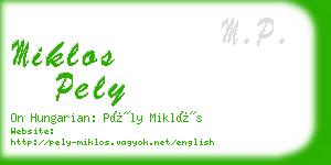 miklos pely business card